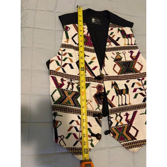 Vintage Tapestry Lodge Aztec Vest/Cotton Medium - Picture 8 of 9